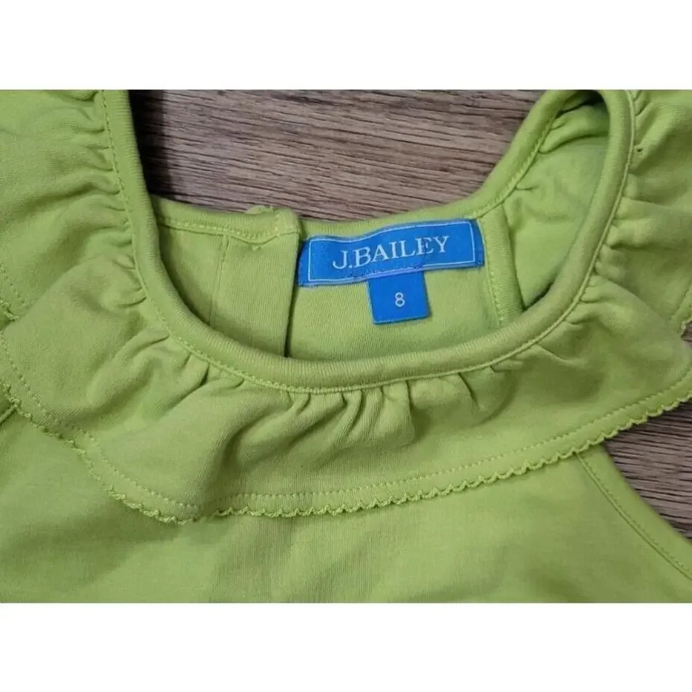 Green J. Bailey Ruffled Tee‎ Girl's Size 8